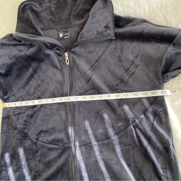 Spyder Women's Full Zip Front Velour Fleece Jacket, Black, Size S,M,XL - Picture 8 of 15